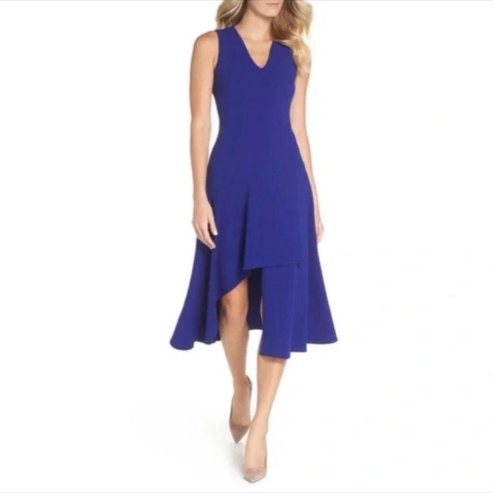 Vince Camuto Size 8 Blue Asymmetrical Dress